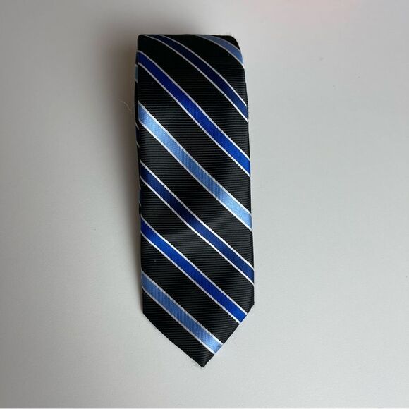 Chaps Tie Black with Diagonal Stripes - Picture 2 of 6